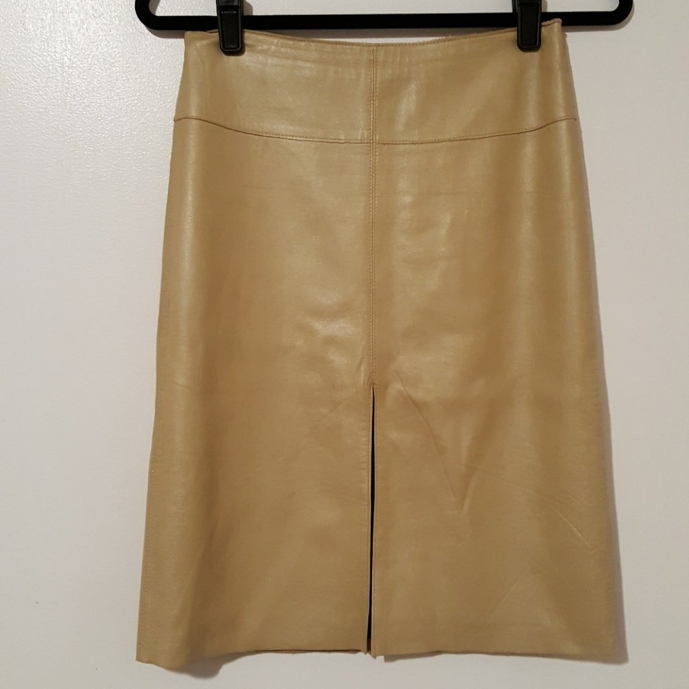 Bebe genuine leather skirt with front split